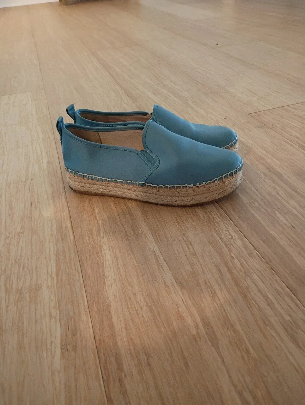 Sam Edelman Light Blue Slip-On Espadrille Platform Shoes